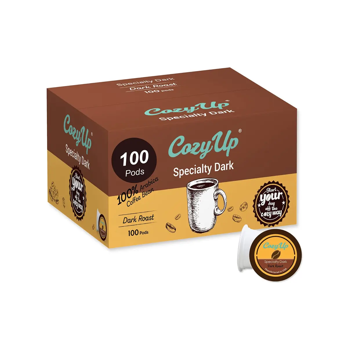CozyUp Dark Roast Coffee Pods (100 Count)