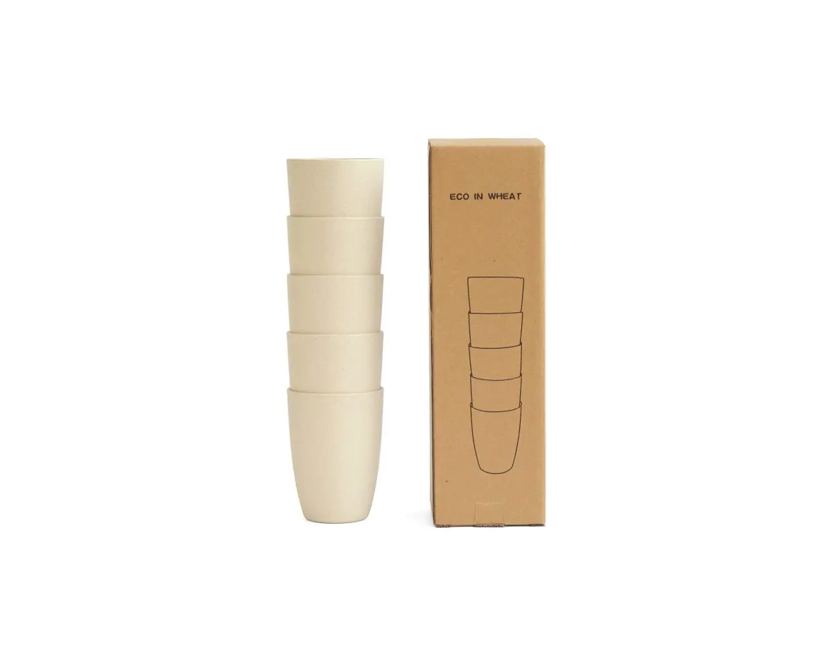 5. NAWOVAO Small Cups Eco-Friendly Wheat Straw Cup