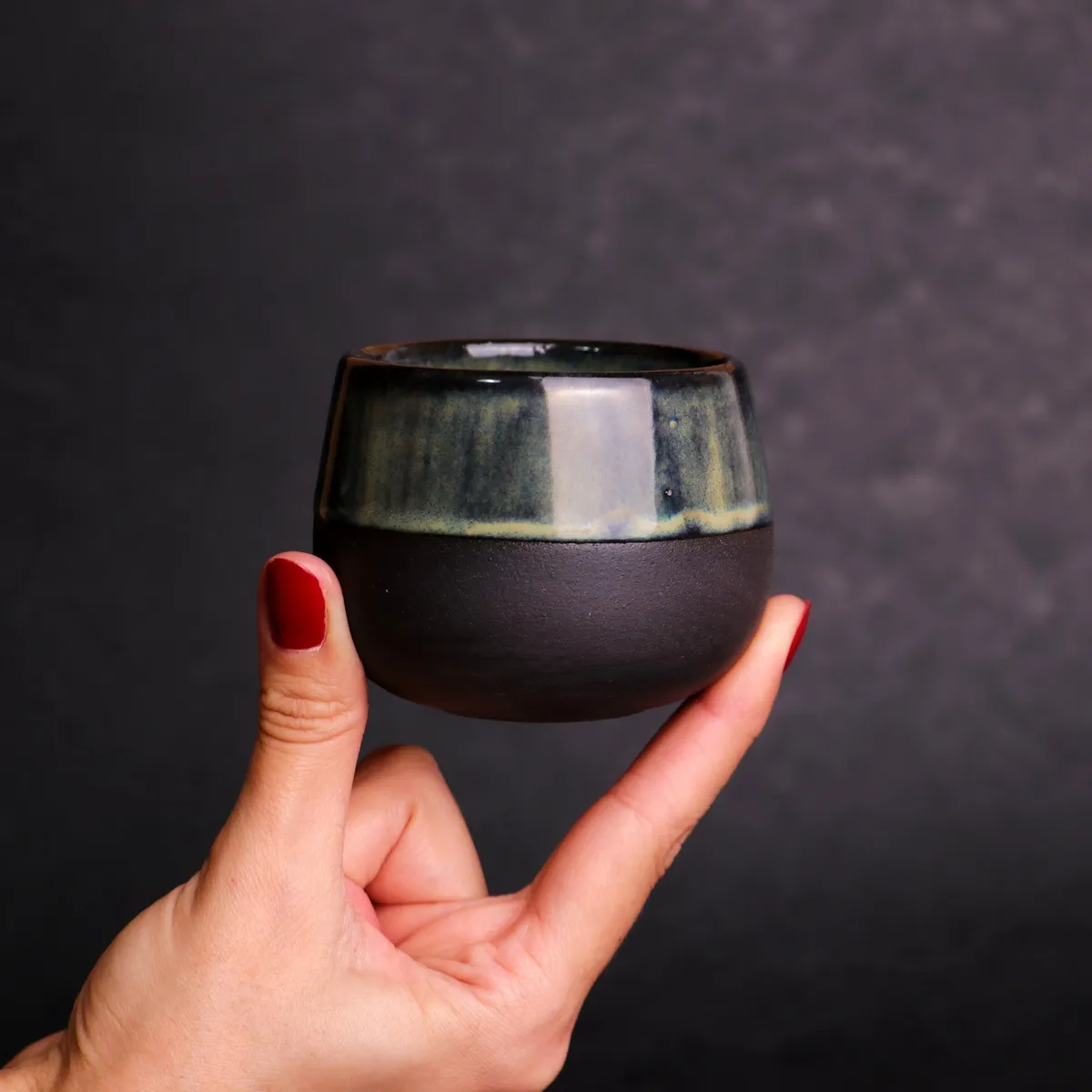 Amazonia Green Ceramic Espresso Cups 