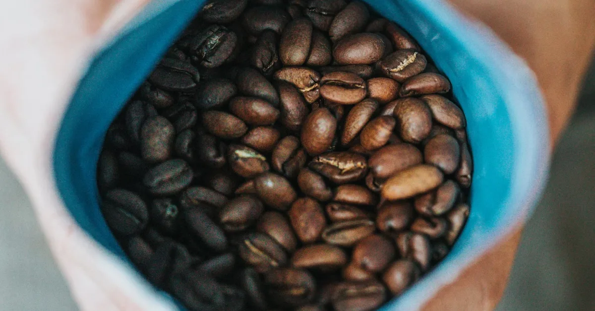 Coffee beans in a bag