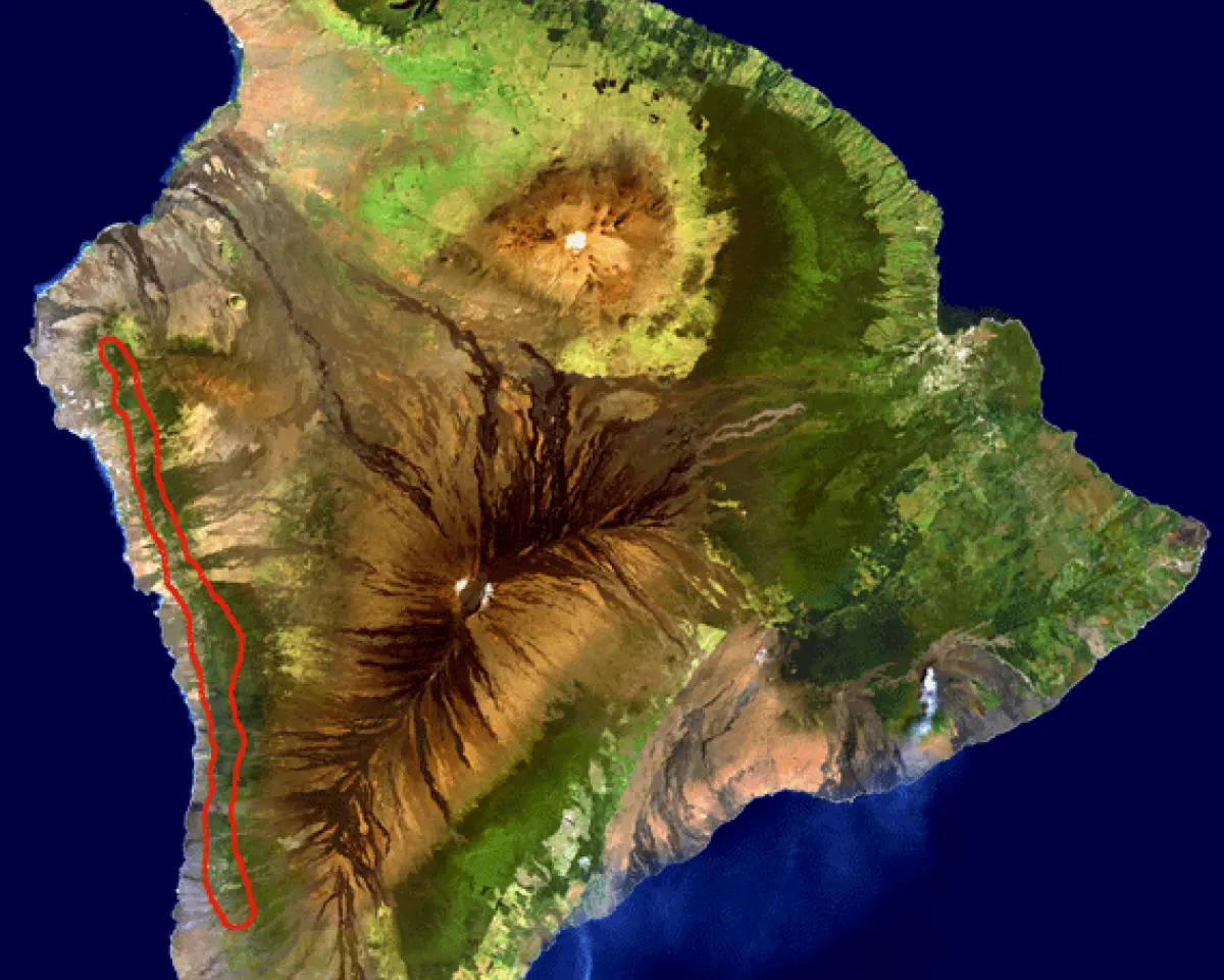 A Map of the Kona Coffee Plantation Belt 