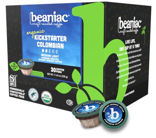beaniac Organic Kickstarter Colombian Coffee Pods