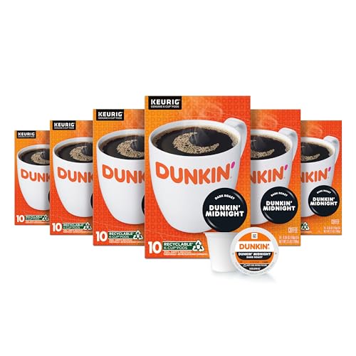 Dunkin' Midnight Dark Roast Coffee, 60 K-Cup Pods